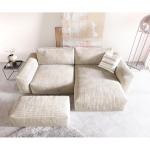 Hoekbank Lanzo XL Cord Beige 270x180 cm Recamiere variabel met kruk