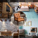 Stoel woonkamer retro houten stoel lounge stoel gestoffeerde stoel met armleuningen retro stoel middeleeuws houten frame designstoel van kunstleer en eiken, geschikt voor slaapkame