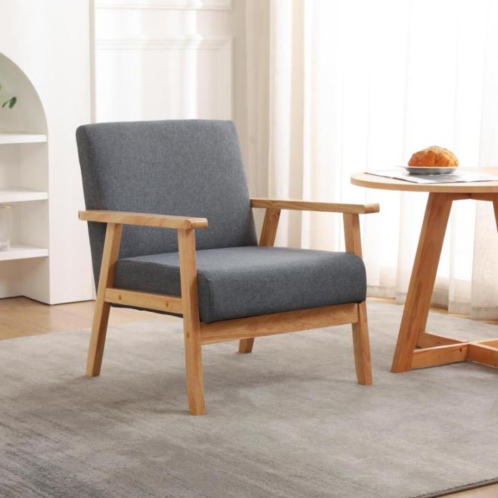 Set van 2 gestoffeerde stoelen van cocktailkuipstoel, enkele bank, elegante retro stoel, massief houten structuur voor woonkamerontvangst slaapkamer (grijs, 2)