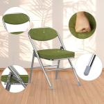 Set van 2 klapstoelen, gestoffeerd, klapstoelen met metalen frame, klapstoel, campingstoel, klapstoel, balkon, tuin, stoelen, legergroen, vouwstoel, 100 kg belastbaar voor gasten e