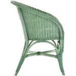 Klassieke rotan clubstoel incl. bekleding beige rotan stoel gevlochten stoel (groen)