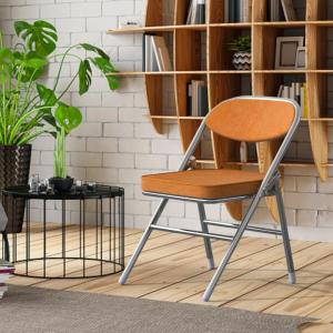 Klassieke klapstoel, gevoerd, corduroy klapstoelen met metalen frame, klapstoel, 100 kg belastbaar, campingstoel, balkonstoelen, 1 x vouwstoel voor huishoudelijk gebruik en camping