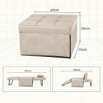 Fauteuil met kruk slaapstoel inklapbaar met bedfunctie met slaapfunctie om te zetten stoel bed uitschuifbare slaapstoel belastbaar tot 300 kg, beige