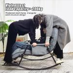 Schommelstoel met gewatteerd kussen, ligstoel in de woonkamer, gestoffeerde relaxfauteuil, loungestoel, verstelbare voetensteun en rugleuning, voor woonkamer, slaapkamer en balkon