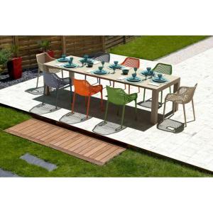 Stoel Air XL, stapelbare terrasstoel, comfort en design, ideaal voor tuin en balkon, uv-bestendig en weerbestendig, kleur: oranje