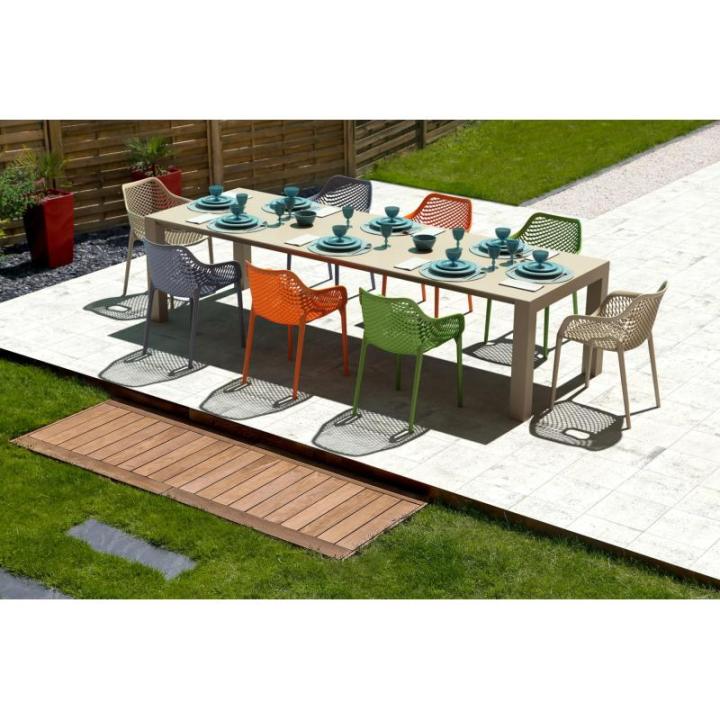 Stoel Air XL, stapelbare terrasstoel, comfort en design, ideaal voor tuin en balkon, uv-bestendig en weerbestendig, kleur: oranje