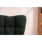 Moderne Tufted Wingback Schommelstoel met Gewatteerde Zitting en Massief Houten Benen voor Woonkamer Slaapkamer Nursery Groen