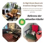 Retro houten stoel woonkamer massief hout stoel gestoffeerde stoel lounge stoel met armleuningen middeleeuws houten frame designstoel van kunstleer en eiken voor slaapkamer café b