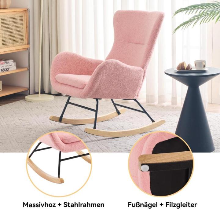 Fautedy Fautedy, moderne stijl, lounge relaxstoel voor kinderen, jongeren, cadeau, tv-stoel, stoel, stoel, woonkamer, schommelstoel (roze)