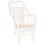 Wintertuin fauteuil Harry armleuning stoel met hoge rugleuning rotan stoel wintertuin stoel (wit)