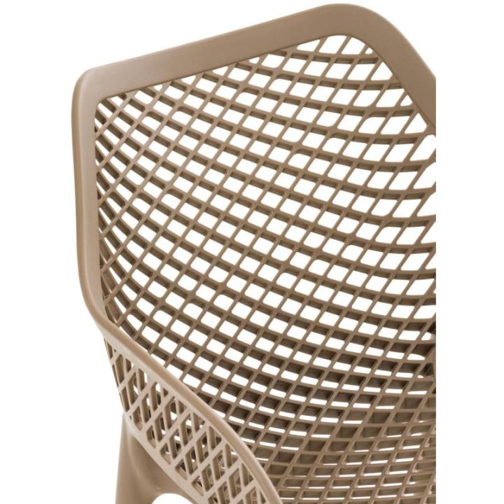 Stoel Air XL, stapelbare terrasstoel, comfort en design, ideaal voor tuin en balkon, uv-bestendig en weerbestendig, kleur: modder