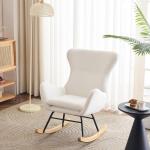 Fautedy Fautedy, moderne stijl, lounge, relaxstoel voor kinderen, jongeren, cadeau, tv-stoel, stoel, woonkamer, schommelstoel (wit)