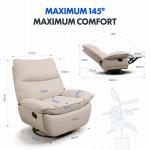 Relaxstoel, handmatige fauteuil, slaapstoel, draaistoel met rocking, ligstoel in de woonkamer, televisiestoel met verstelbare rugleuning, ruststoel voor senioren en borstvoeding (b