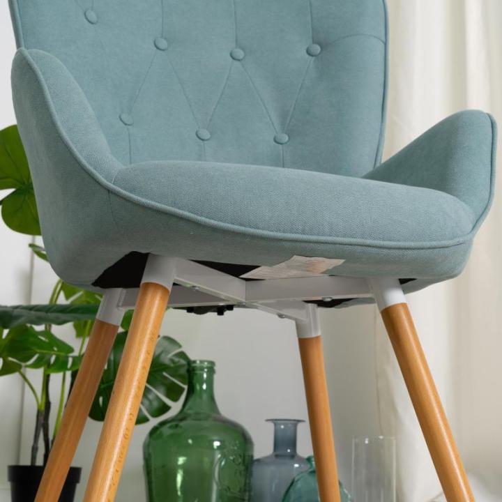 Leunstoelen, moderne relaxstoel loungestoel gestoffeerde stoel met massief houten poten, groente, 67x51,5x103,6cm