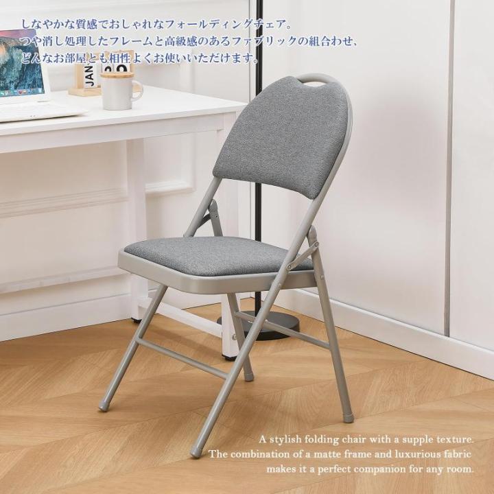 Set van 2 Gepolsterde Metalen Opklapbare Stoelen, Gaststoel met Ergonomische Rugleuning en Draaggreep, Opvouwbare Stoel voor Binnen, Licht en Draagbaar, Grijs