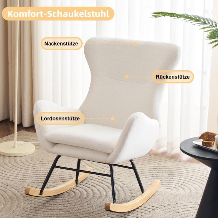 Fautedy Fautedy, moderne stijl, lounge, relaxstoel voor kinderen, jongeren, cadeau, tv-stoel, stoel, woonkamer, schommelstoel (wit)