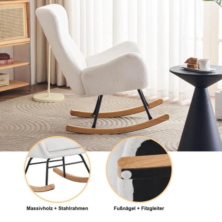 Fautedy Fautedy, moderne stijl, lounge, relaxstoel voor kinderen, jongeren, cadeau, tv-stoel, stoel, woonkamer, schommelstoel (wit)