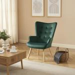 Sam fauteuil in groen fluweel
