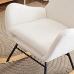 Fautedy Fautedy, moderne stijl, lounge, relaxstoel voor kinderen, jongeren, cadeau, tv-stoel, stoel, woonkamer, schommelstoel (wit)
