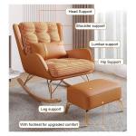 , liggende schommelstoel in de woonkamer, schommelstoel met voetkruk, ontspannende stoel op het balkon, moderne zachte slaapfauteuil(Green)