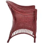 Rotan fauteuil landhuis gevlochten stoel van natuurlijk rotan rotan rotan stoel rieten stoel serre (bordeaux rood, met kussen)