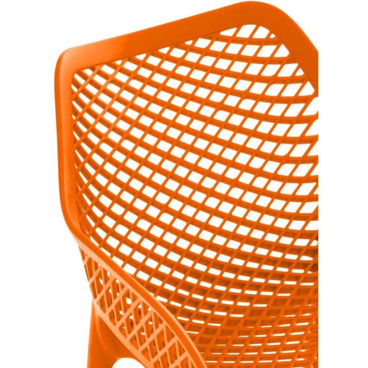 Stoel Air XL, stapelbare terrasstoel, comfort en design, ideaal voor tuin en balkon, uv-bestendig en weerbestendig, kleur: oranje
