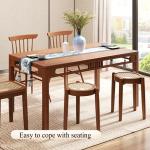 Huishoudelijke rotan eettafel, kruk houten stoel, eetkamerstoel, tafel rugleuning stoel, stapelbare ronde krukken(Cherry)