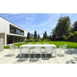 Stoel Air XL, stapelbare terrasstoel, comfort en design, ideaal voor tuin en balkon, uv-bestendig en weerbestendig, kleur: wit