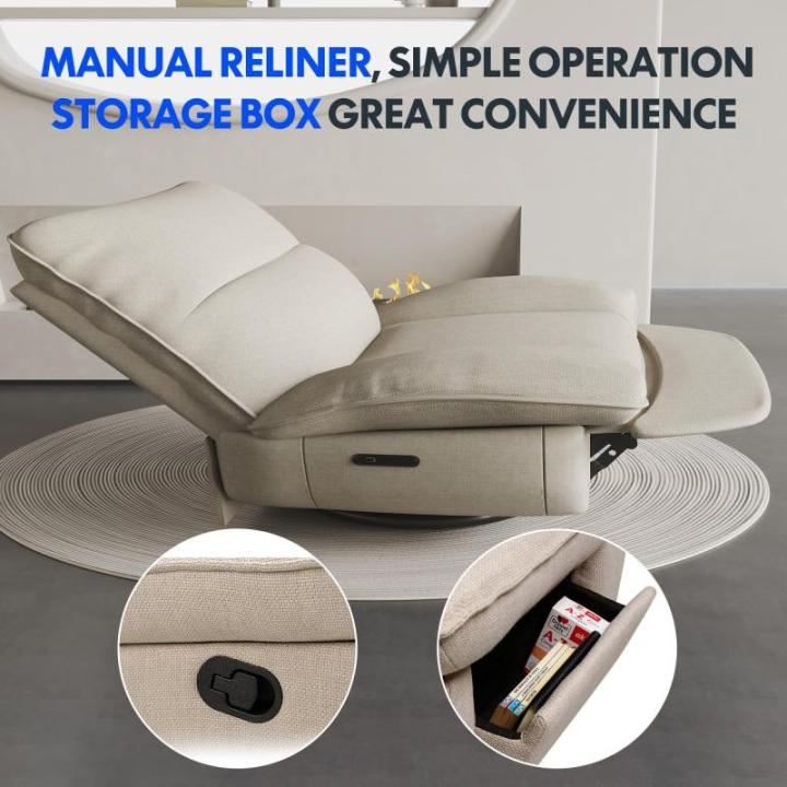 Relaxstoel, handmatige fauteuil, slaapstoel, draaistoel met rocking, ligstoel in de woonkamer, televisiestoel met verstelbare rugleuning, ruststoel voor senioren en borstvoeding (b