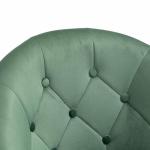 Havanna cocktailstoel, lounge, clubstoel, draaistoel, fluwelen look, glanzend, retro, barkruk, donkergroen