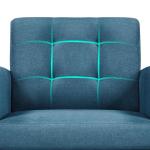 Fauteuil Wingstoel met armleuningen, comfortabel en modern, televisiestoel, relaxstoel, woonkamer, clubstoel, sofa, 136 kg belastbaar, blauw