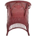 Rotan fauteuil landhuis gevlochten stoel van natuurlijk rotan rotan rotan stoel rieten stoel serre (bordeaux rood, met kussen)