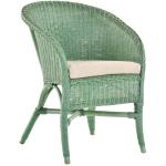Klassieke rotan clubstoel incl. bekleding beige rotan stoel gevlochten stoel (groen)