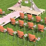 Klapstoel, eetstoelen, klapstoelen, set van 6 klapstoelen van leer en stalen frame, stabiele klapstoel, Furniture, conferentiestoel voor gasten of evenementen in de open lucht, ora