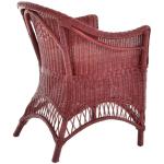 Rotan fauteuil landhuis gevlochten stoel van natuurlijk rotan rotan rotan stoel rieten stoel serre (bordeaux rood, met kussen)
