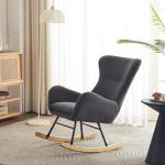 Fautedy Fautedy, moderne stijl, lounge relaxstoel voor kinderen, jongeren, cadeau, tv-stoel, stoel, stoel, woonkamer, schommelstoel (grijs)
